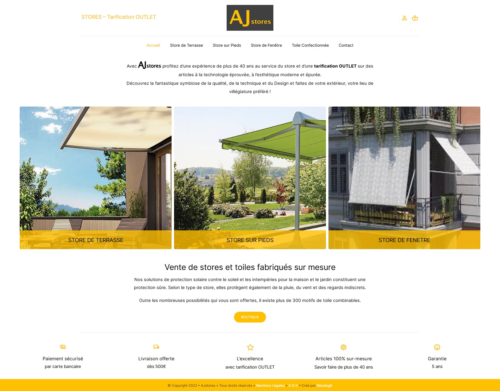 réalisation site marchant, e-commerce